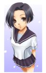  brown_eyes kobayakawa_rinko love_plus school_uniform short_hair simple_background sinko skirt snow 