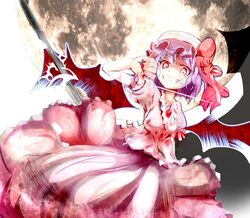  acid_(pixiv5919) blood hat moon red_eyes remilia_scarlet short_hair touhou wings 