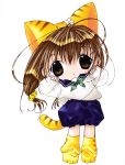  :o brown_eyes brown_hair cat_ears cat_tail child di_gi_charat highres koge_donbo looking_at_viewer puchiko simple_background solo tail 