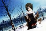  kanon misaka_kaori misaka_shiori snow snowman winter 