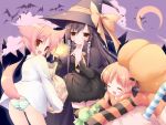  animal_ears candy halloween highres kiriyama_sakura moon panties sakura_musubi sera_karen tail underwear witch 