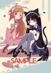  black_hair blue_eyes bunny_ears cat_ears dress gokou_ruri gothic_lolita kousaka_kirino lolita_fashion long_hair mvv orange_hair ore_no_imouto_ga_konna_ni_kawaii_wake_ga_nai rabbit_ears rancy red_eyes sample sweet_lolita tail thigh-highs thighhighs 