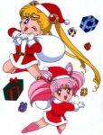  bishoujo_senshi_sailor_moon chibi_usa christmas present santa_costume tsukino_usagi wink 
