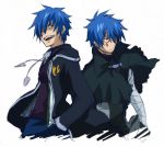  chitose_koromo coat dual_persona fairy_tail jellal_fernandes koromo_(spell2071) looking_down lowres mystogan_(fairy_tail) open_mouth poncho simple_background sketch spoilers tattoo 