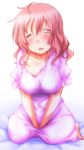  hidamari_sketch hiro large_breasts pajamas pink_hair shishinon sleepy 