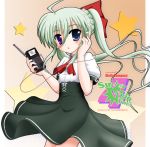  flipper green_hair hair_ribbon heterochromia long_hair lyrical_nanoha mahou_shoujo_lyrical_nanoha mahou_shoujo_lyrical_nanoha_vivid ribbon school_uniform skirt twintails 