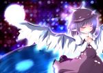 animal_ears closed_eyes dress eyes_closed glowing hands_on_own_chest hands_together hat long_sleeves mystia_lorelei purple_hair short_hair smile touhou wings zetz 