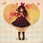  copyright_request dress hair_bow heart solo standing yumi_(tuzisaka) 