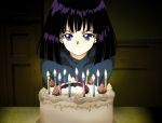  birthday bishoujo_senshi_sailor_moon cake candles hino_ryutaro purple_hair smile tomoe_hotaru 