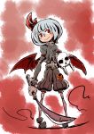  fangs pixiv_manga_sample pumpkin remilia_scarlet skull smile sonson_(eleven) sword touhou weapon wings 