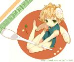  china_dress chinese_clothes food_as_clothes green_eyes minigirl original personification sitting solo spoon takeda_mika wings 