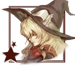  face hair_over_one_eye hair_ribbon hat kirisame_marisa profile ribbon sasarekoube star touhou witch witch_hat yellow_eyes 