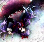  dress gothic_lolita highres itsuya kirishiki_sunako lace lolita_fashion long_hair lying purple_hair ribbon shiki 