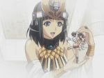  black_hair blue_eyes breasts cap egyptian figure jewelry large_breasts loincloth megahouse menace princess queen&#039;s_blade queen's_blade sandals staff 