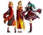  aki_minoriko aki_shizuha alternate_costume bad_id highres japanese_clothes kagiyama_hina kimono lolita_fashion maki_(huran) multiple_girls touhou v wa_lolita 