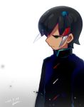  1boy black_hair bust frown hair_ornament inazuma_eleven_(series) inazuma_eleven_go male monoka profile short_hair shuu_(inazuma_eleven) solo 