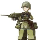  binoculars blonde_hair cannon helmet kv-1 lowres mecha_musume military military_vehicle nijiiro_ink original soviet tank uniform vehicle world_war_ii wwii 