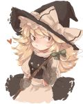  bad_id bow cats_brain face gloves hat heart kirisame_marisa sketch touhou witch_hat 