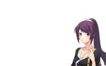  bakemonogatari long_hair necklace purple_hair senjougahara_hitagi white 