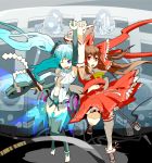  2girls adnod armpits crossover hakurei_reimu hatsune_miku hatsune_miku_(append) miku_append multiple_girls pixiv_manga_sample touhou vocaloid vocaloid_append 