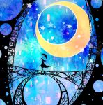  crescent_moon harada_miyuki moon original silhouette solo 