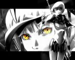  armor clare claymore monochrome polychromatic short_hair skirt weapon yellow_eyes zoom_layer 