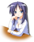  blue_hair hiiragi_miki long_hair lucky_star rindou_(awoshakushi) 