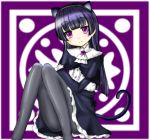  animal_ears black_hair blush cat_ears dress flower gokou_ruri gothic_lolita lolita_fashion long_hair mole ore_no_imouto_ga_konna_ni_kawaii_wake_ga_nai pantyhose purple_eyes rose sitting solo tail violet_eyes 