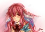  head_fins long_hair nawakakeru persia_(rune_factory) pink_hair realistic red_eyes ribbon rune_factory rune_factory_3 