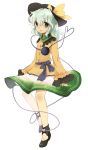  green_eyes green_hair hat hat_ribbon highres komeiji_koishi meimone ribbon short_hair sun_hat touhou 