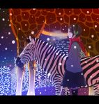  giraffe headphones original scarf skirt snow solo thigh-highs thighhighs urashima_kyousuke zebra 