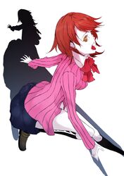  mirre persona persona_3 red_hair redhead shadow short_hair simple_background takeba_yukari 