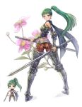  docoi dual_persona fantasy green_hair long_hair original ponytail solo sword weapon 