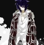  frown hair_over_one_eye jacket koide_natsuno male purple_hair seki_(kaguudou) shiki solo 
