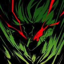  1boy angry broly_(dragon_ball_super) colored_sclera colored_skin commentary_request dragon_ball dragon_ball_super dragon_ball_super_broly floating_hair furious green_hair green_skin haseko123 hatching_(texture) male_focus no_mouth red_sclera scar scar_on_cheek scar_on_face single_tear solo transformation veiny_face yellow_eyes 