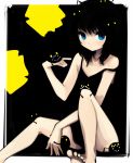  black_hair blue_eyes darkness dress face feet flat_chest hands heartless monster morina morina_nao original strap_slip toes yami_shoujo 