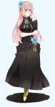  alternate_costume blue_eyes catgirl0926 catgirl_(artist) dress flower hair_flower hair_ornament highres megurine_luka pink_hair shadow smile vocaloid 