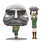  dual_persona gloves hat head link nintendo rock size_difference the_legend_of_zelda toon_link twilight_princess wind_waker 