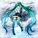  aqua_hair boots coat earmuffs eiji_(eiji) feet fur_trim hatsune_miku high_heels legs long_hair no_pants see-through shoes snow snowflakes thigh-highs thigh_boots thighhighs transparent_footwear twintails very_long_hair vocaloid zettai_ryouiki 