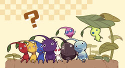  ? asymmetrical_eyes black_eyes black_skin blue_eyes blue_pikmin blue_skin cheek_squash colored_skin commentary_request confused creature_focus crossed_legs everyone flying furrowed_brow ghost_tail glow_pikmin green_skin hand_on_own_cheek hand_on_own_face hands_on_own_hips head_tilt heads_together ice ice_pikmin insect_wings leaf looking_at_viewer no_humans no_mouth pikmin_(creature) pikmin_(series) pink_skin plant pointy_ears pointy_nose potsupo potted_plant purple_hair purple_pikmin purple_skin red_eyes red_pikmin red_skin rock rock_pikmin short_hair sitting solid_circle_eyes triangle_mouth very_short_hair white_pikmin white_skin winged_pikmin wings yellow_background yellow_pikmin yellow_skin 