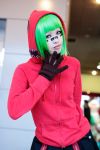  cosplay gloves green_hair gumi harun hoodie jacket matryoshka_(vocaloid) photo vocaloid 