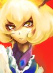  blonde_hair faux_traditional_media short_hair slit_pupils touhou yakumo_ran yellow_eyes yukizen 