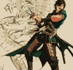  1boy brown_hair date_masamune dragon eyepatch ins-o1-y1 katana looking_down male samurai sengoku_basara sword weapon 