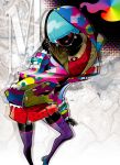 abstract colorful hiroyuki_takahashi hoodie original pop_art skirt smile surreal thigh-highs thighhighs 