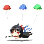  asymmetrical_wings bad_id black_hair black_legwear black_thighhighs chro dress houjuu_nue polearm red_eyes short_hair snake solo spear thigh-highs thighhighs touhou trident ufo unidentified_fantastic_object weapon wings zettai_ryouiki 