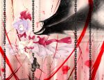  bat_wings chain chains closed_eyes eyes_closed hat remilia_scarlet shoes short_hair solo touhou wings zzz36951 