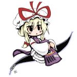  barcode blonde_hair blush bow dress gap hair_ribbon hat hayate-s leg_hug long_hair price_tag purple_dress ribbon sitting solo touhou yakumo_yukari zipper 