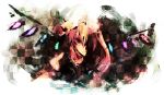  blonde_hair dain face flandre_scarlet hair_over_one_eye hat lowres red_eyes solo the_embodiment_of_scarlet_devil touhou wings 