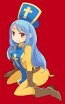  character_request dragon_quest dragon_quest_iii hat long_hair mitre mota priest_(dq3) red_eyes sitting solo tabard wariza 