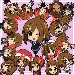  bikini brown_eyes brown_hair casual chibi closed_eyes eyes_closed fuwafuwa_time happy_birthday hirasawa_yui japanese_clothes k-on! kimono maid multiple_persona one-piece_swimsuit pantyhose santa_costume scarf school_swimsuit school_uniform sleep_wear sleepwear swimsuit track_suit wink yui_everywhere yukata 